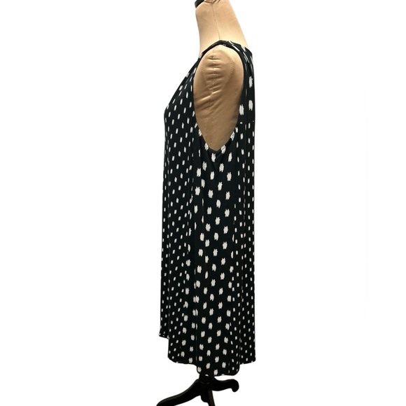 J. Jill Wearever Collection A Line Black & White Print Sleeveless Dress Sz Large - Picture 5 of 12